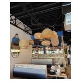 2 HANGING LARGE BASKET STYLE CHANDELIERS