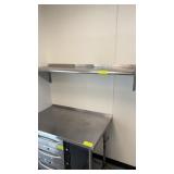 Stainless steel wall shelf 60 inches long by 18