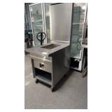 Jade steam table with back vent on casters