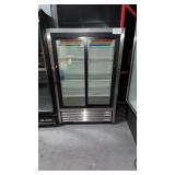 True Shorty slide door merchandising cooler all