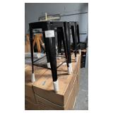 23 black metal bar stools no backs stackable new
