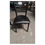 14 black metal ladder back chairs with black