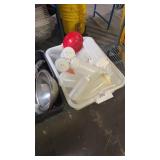 A lot of assorted plastic squeeze bottles