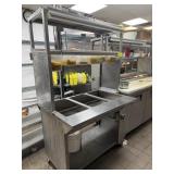 3 PAN ELECTRIC STEAM TABLE WITH DOUBLE OVERSHELF