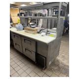 TRUE 68" RAISED RAIL COOLER WITH 4 DRAWERS AND