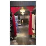 Set of red velvet curtains appx 8 ft high