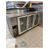 TRUE 3 DOOR BACK BAR UNIT WITH MARBLE TOP, 72"