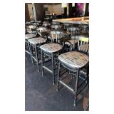 20 wooden barstools with padded zebra seat