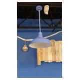 Six blue metal hanging Dome pictures short pole