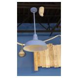 Six blue metal hanging Dome pictures short pole