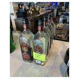 Five cordial bottles