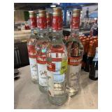 Seven bottles vodkas