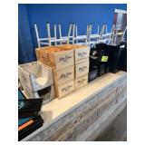 Lot of plastic and wood bar caddies