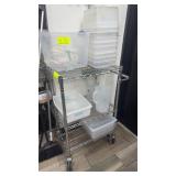 17 assorted plastic pans and pictures