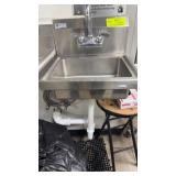 Wall mount hand sink 17 inches wide with faucet