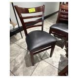 46 Wood Restaurant Chairs with Black Padded Seat