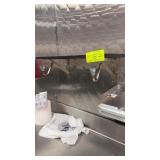 Shelf with hooks to dispense deli paper rolled