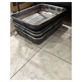 4 Large Roasting Pans with Straps