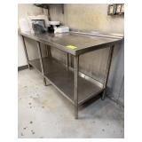 Stainless Steel Work Table w/ SS Undershelf 78 x