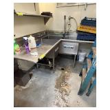 Corner Clean Side Dish Table with 3 Compartment