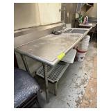 6 Foot Dirty Side Dish Table with Sink