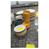 Lot of Gibson style multicolor dishes, 56 pieces