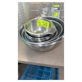 Lot of stainless steel bowls approximately 10