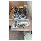 Lot of silverware and silverware holder