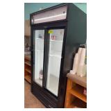 True slide door glass merchandising cooler model