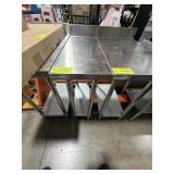 Stainless steel work table with 4 inch backsplash