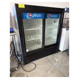 Slide door soda cooler 54 inches high by 48