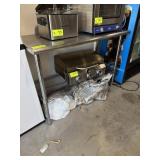 50 inch stainless steel table with Metro rack