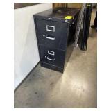 2 drawer black metal filing cabinet