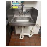 Wall mounted hand sink 17 inches wide with two