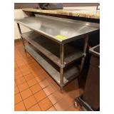 STAINLESS STEEL TABLE W/DOUBLE UNDERSHELF AND 1