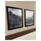 2 FRAMED BLACK AND WHITE FLORIDA PHOTOS 21 X 23