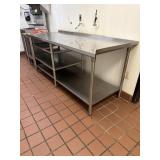 Stainless steel work table with multiple under