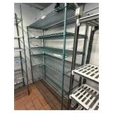 2 GREEN COATED METRO SHELVES 21 X 54, 21 X 60