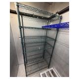 2 GREEN COATED METRO SHELVES 21 X 36
