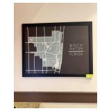 FRAMED MAP OF BOCA 34 X 44