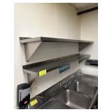 Two stainless steel wall shelves 72 inches long