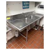 Two compartment prep sink 72 inches wide with