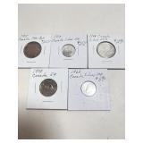 Mixed Canadian Coins Some Silver