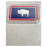 1oz Silver Bar Wyoming Flag