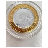 Four Queen Silver Gaming Token