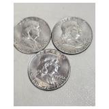(3) Franklin Silver Halves