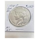 1934-P Peace BU MS65