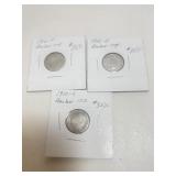 (3) Barber Dimes 1910-P, D & S