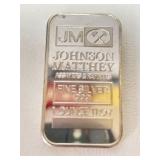 1oz Bar Silver JM