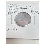 1858 Flying Eagle Penny Rare XF